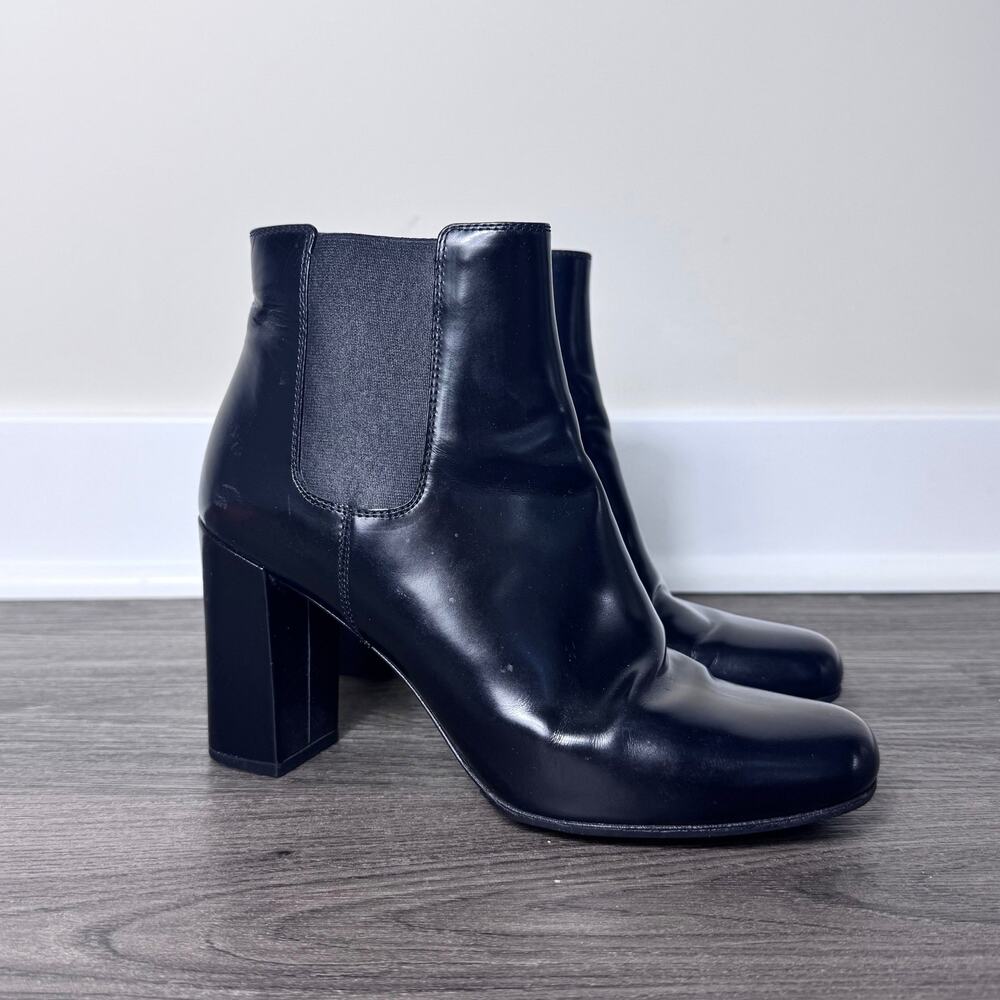 Saint Laurent 90s Babies Black Nappa Leather Chelsea Boots 38 YSL Bootie Patent
